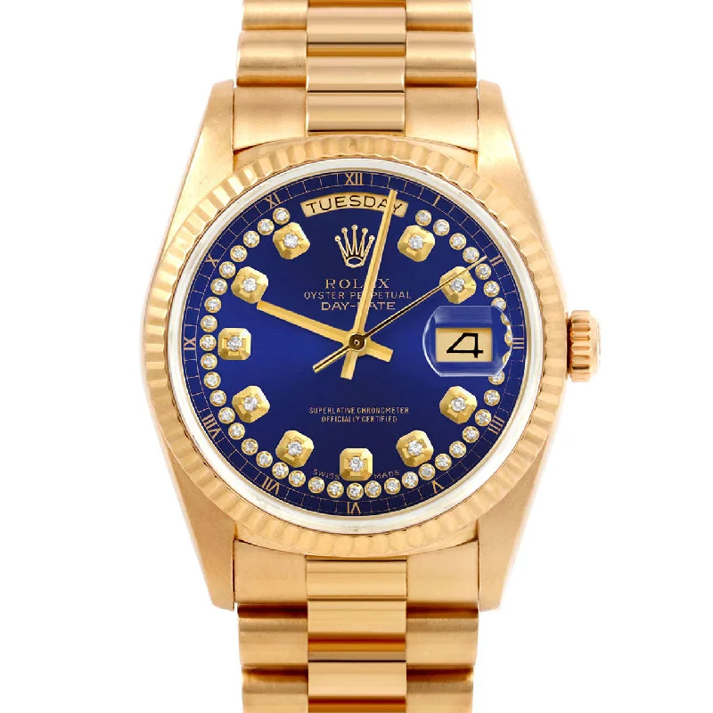 Rolex Day-Date 36mm | 18038-BLU-STRD-FLT-PRS