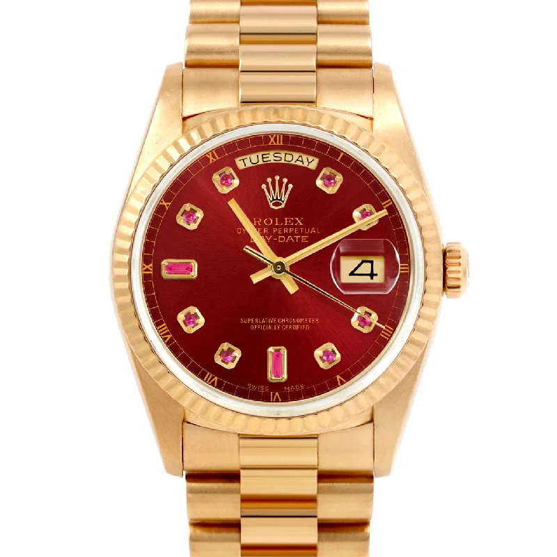 Rolex Day-Date 36mm | 18038-RED-RBY-AM-FLT-PRS