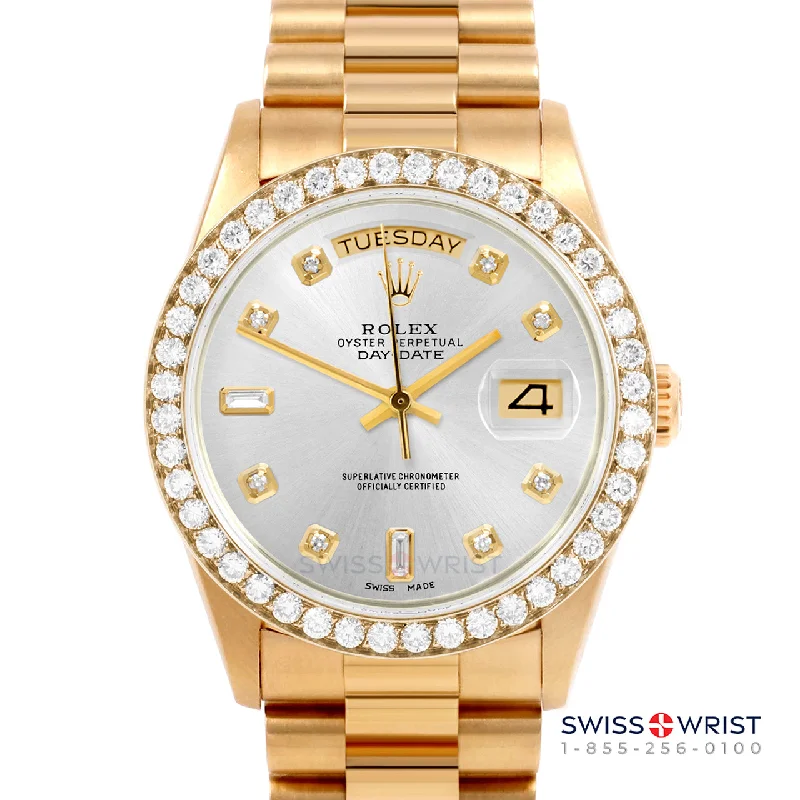 Rolex Day-Date 36mm | 18038-SLV-DIA-AM-25CT-PRS