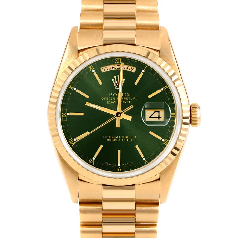 Rolex Day-Date 36mm | 18238-GRN-STK-FLT-PRS