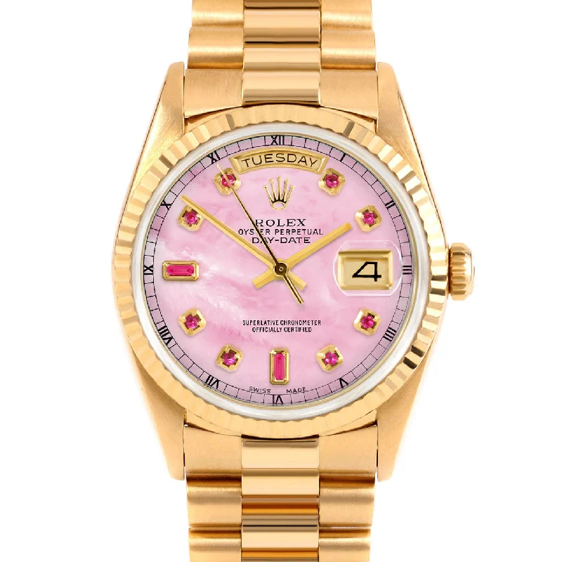 Rolex Day-Date 36mm | 18238-PMOP-RBY-AM-FLT-PRS