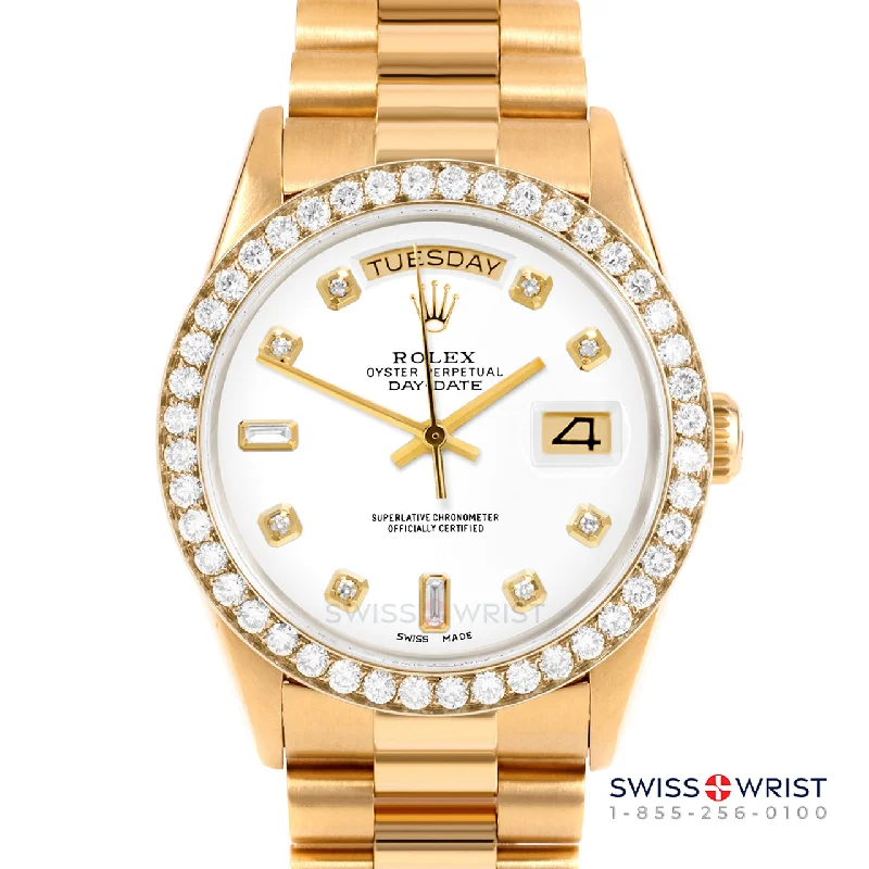 Rolex Day-Date 36mm | 18238-WHT-DIA-AM-25CT-PRS