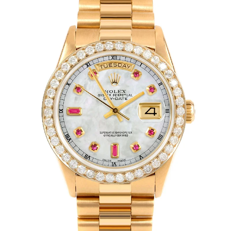 Rolex Day-Date 36mm | 18238-WMOP-RBY-AM-25CT-PRS