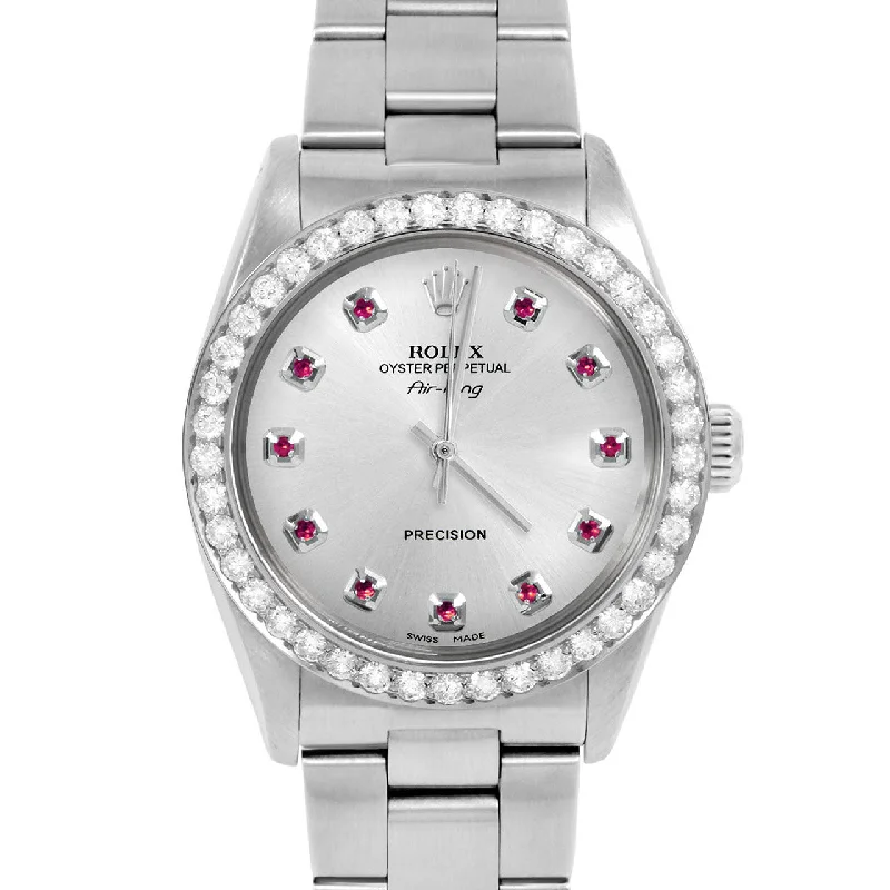 Rolex Air King 34mm | 5500-SS-SLV-RBY-AM-2CT-OYS