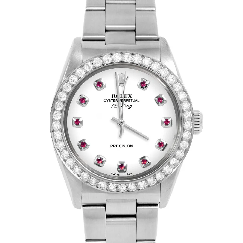 Rolex Air King 34mm | 5500-SS-WHT-RBY-AM-2CT-OYS