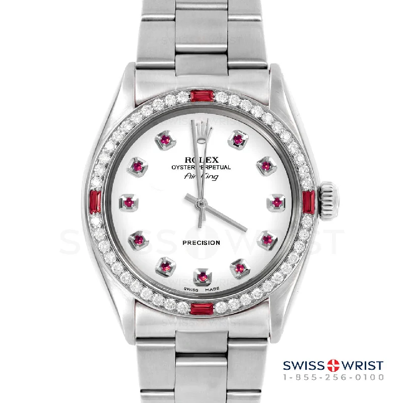 Rolex Air King 34mm | 5500-SS-WHT-RBY-AM-4RBY-OYS