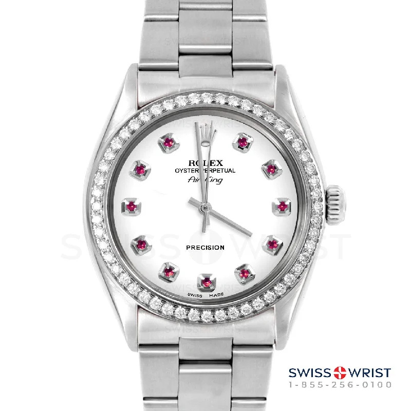 Rolex Air King 34mm | 5500-SS-WHT-RBY-AM-BDS-OYS