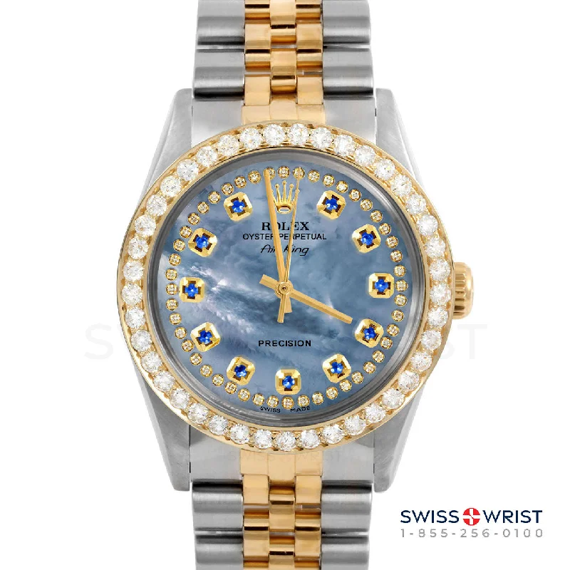 Rolex Air King 34mm | 5500-TT-BLMOP-STRS-2CT-JBL