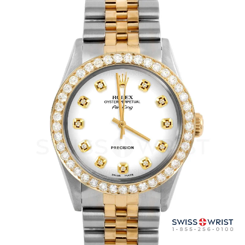 Rolex Air King 34mm | 5500-TT-WHT-DIA-AM-2CT-JBL