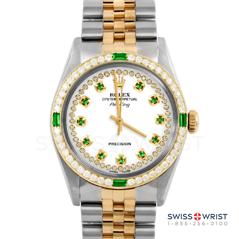 Rolex Air King 34mm | 5500-TT-WHT-STRE-4EMD-JBL