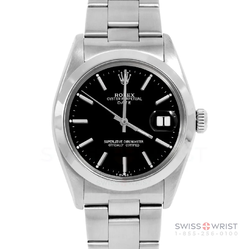 Rolex Date 34mm | 1500-SS-BLK-STK-SMT-OYS