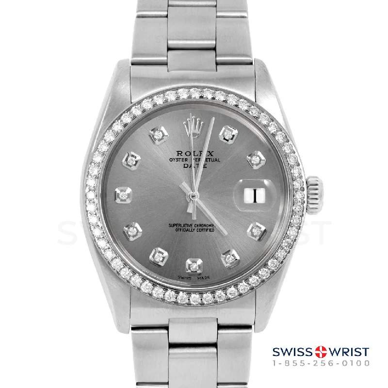 Rolex Date 34mm | 1500-SS-SLT-DIA-AM-BDS-OYS