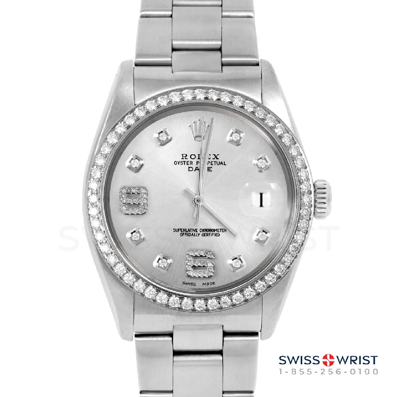 Rolex Date 34mm | 1500-SS-SLV-8DA69-BDS-OYS