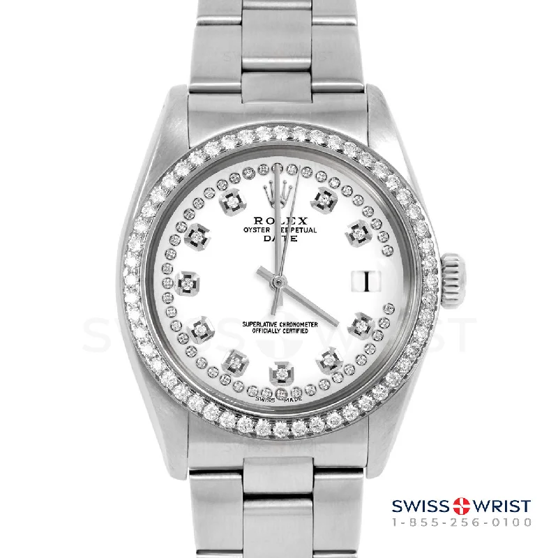 Rolex Date 34mm | 1500-SS-WHT-STRD-BDS-OYS