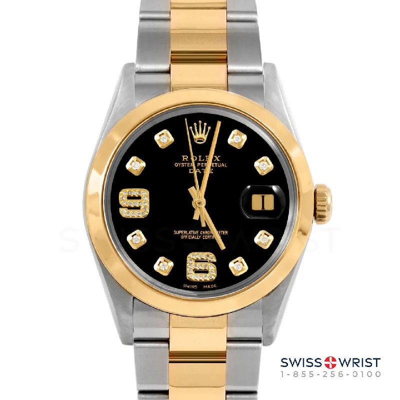 Rolex Date 34mm | 1500-TT-BLK-8DA69-SMT-OYS