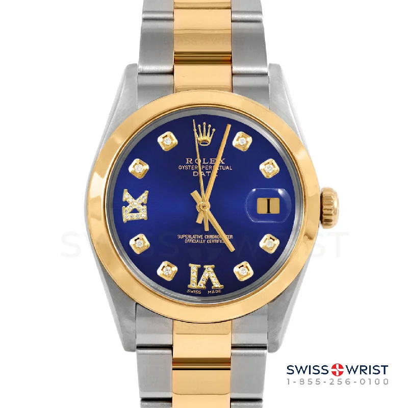 Rolex Date 34mm | 1500-TT-BLU-8DR69-SMT-OYS