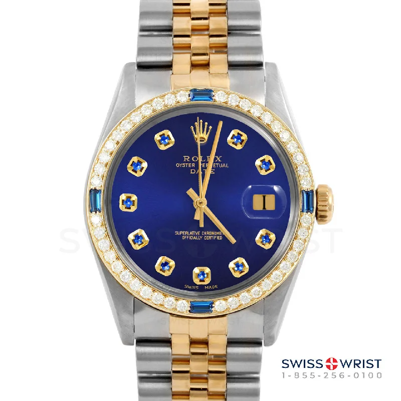 Rolex Date 34mm | 1500-TT-BLU-SPH-AM-4SPH-JBL