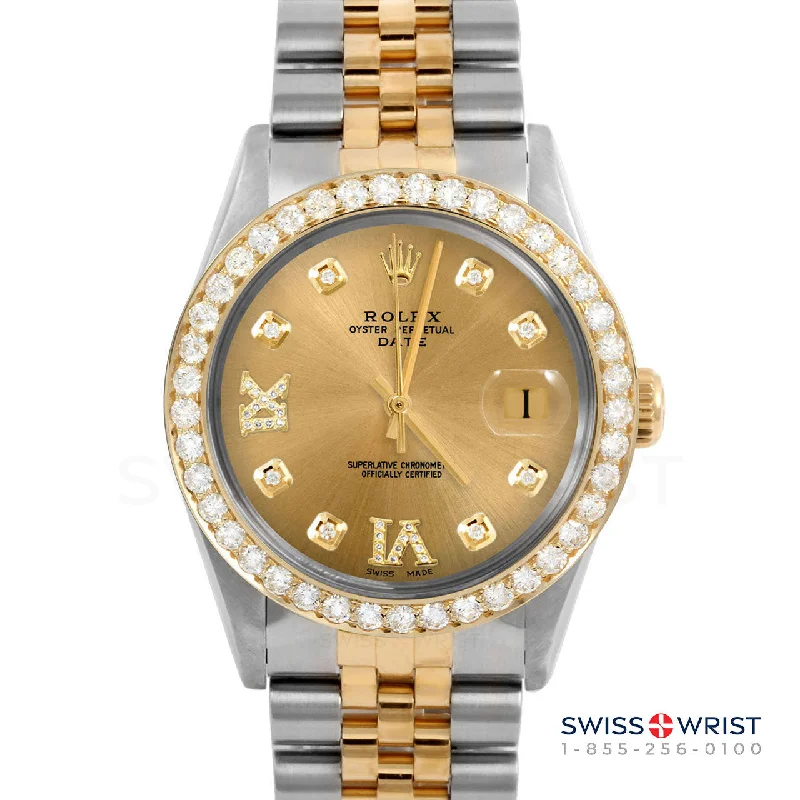 Rolex Date 34mm | 1500-TT-CHM-8DR69-2CT-JBL