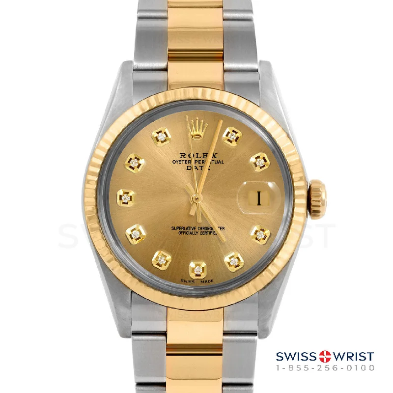 Rolex Date 34mm | 1500-TT-CHM-DIA-AM-FLT-OYS