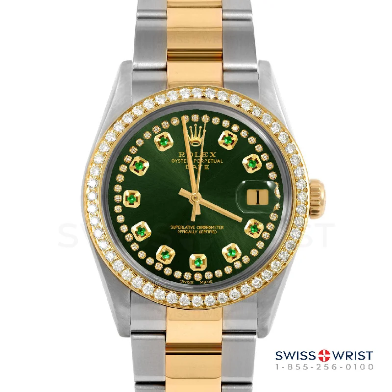 Rolex Date 34mm | 1500-TT-GRN-STRE-BDS-OYS