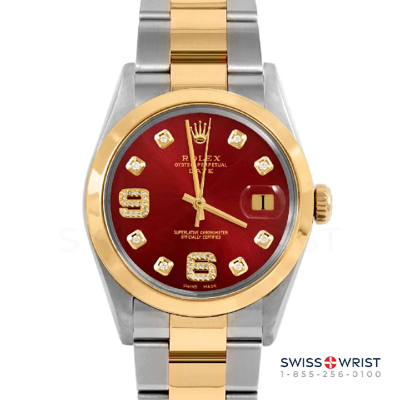 Rolex Date 34mm | 1500-TT-RED-8DA69-SMT-OYS