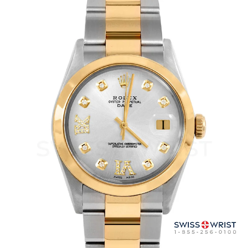 Rolex Date 34mm | 1500-TT-SLV-8DR69-SMT-OYS