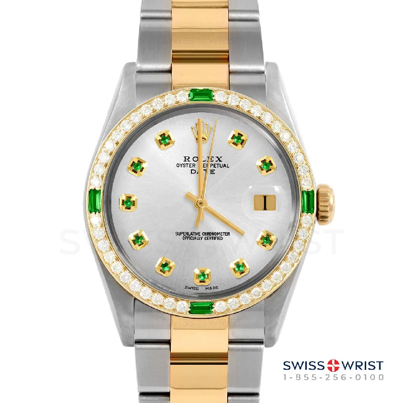 Rolex Date 34mm | 1500-TT-SLV-EMD-AM-4EMD-OYS