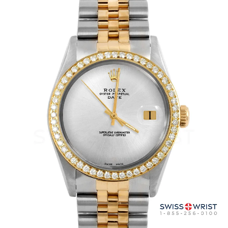 Rolex Date 34mm | 1500-TT-SLV-NOHM-BDS-JBL