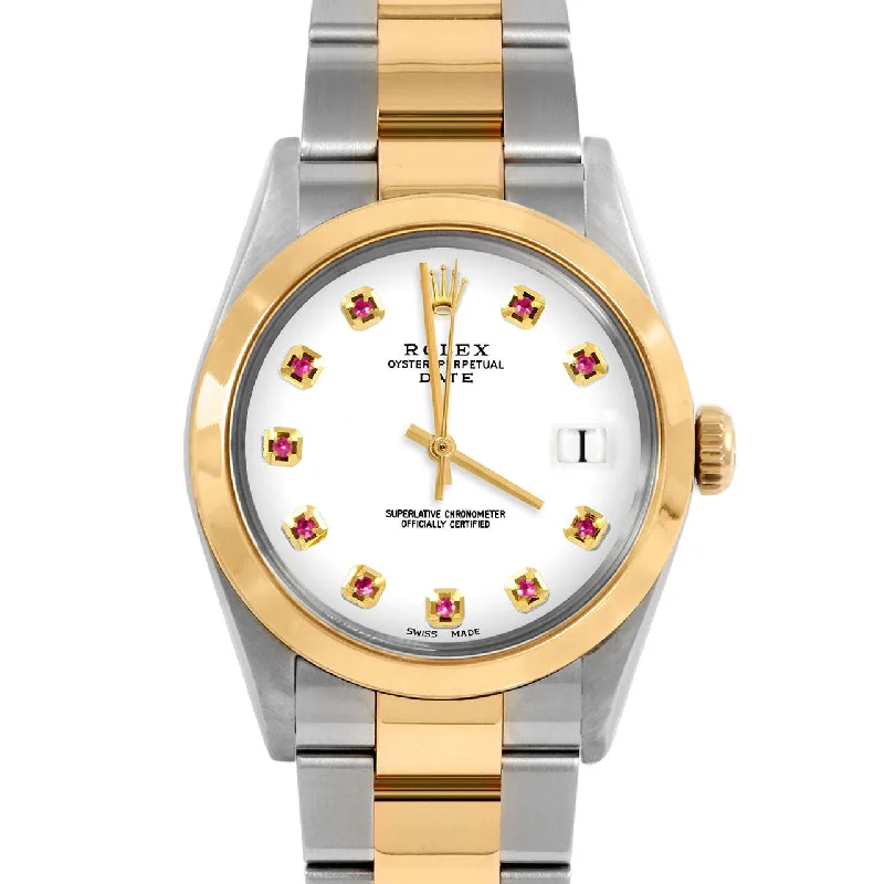 Rolex Date 34mm | 1500-TT-WHT-RBY-AM-SMT-OYS