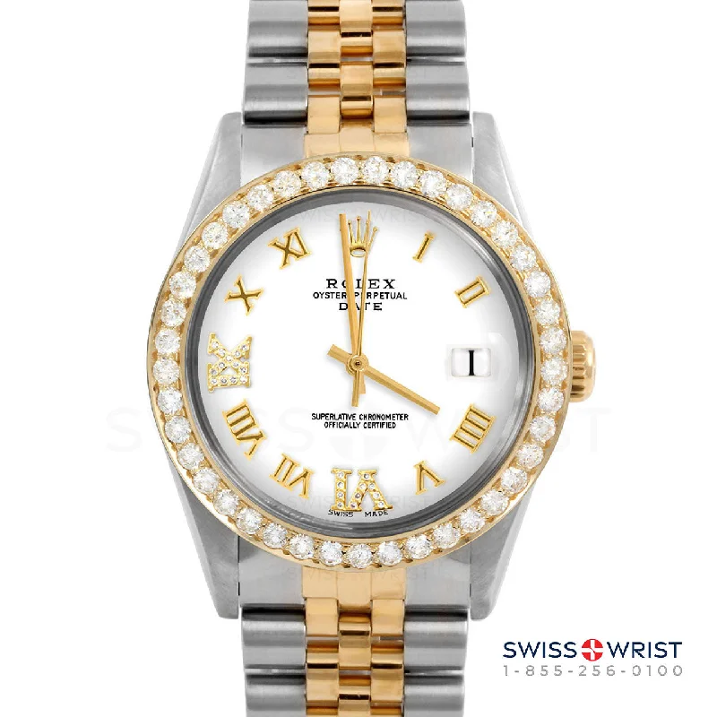 Rolex Date 34mm | 1500-TT-WHT-RDR69-2CT-JBL