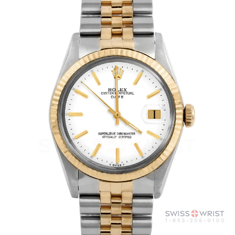 Rolex Date 34mm | 1500-TT-WHT-STK-FLT-JBL