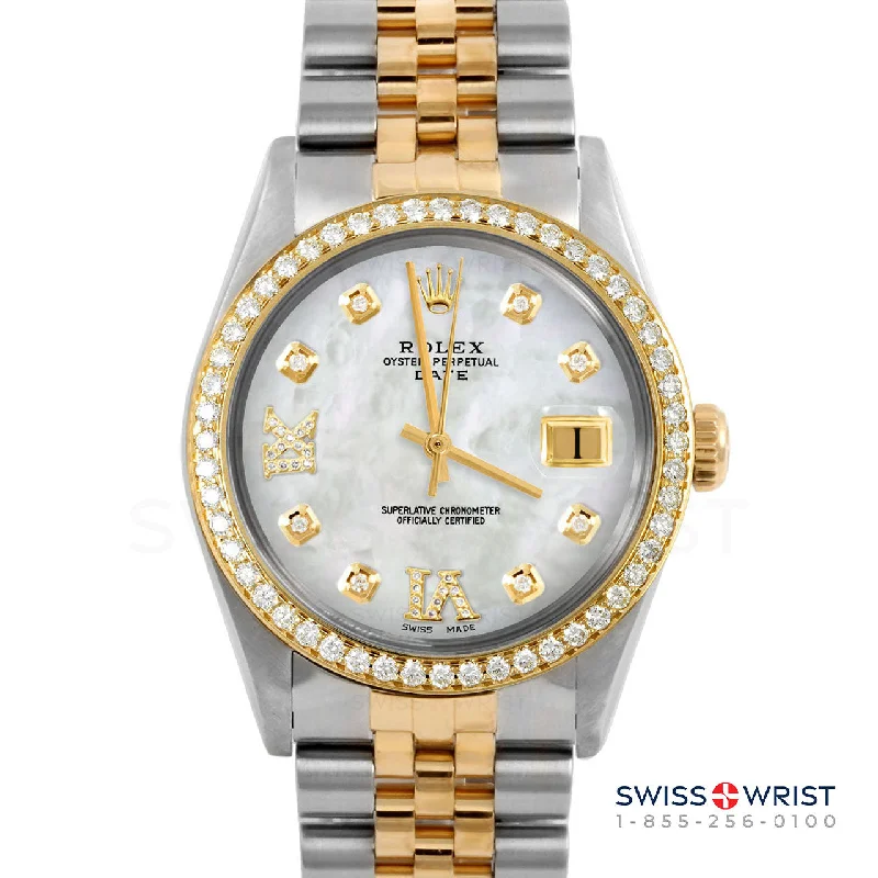 Rolex Date 34mm | 1500-TT-WMOP-8DR69-BDS-JBL