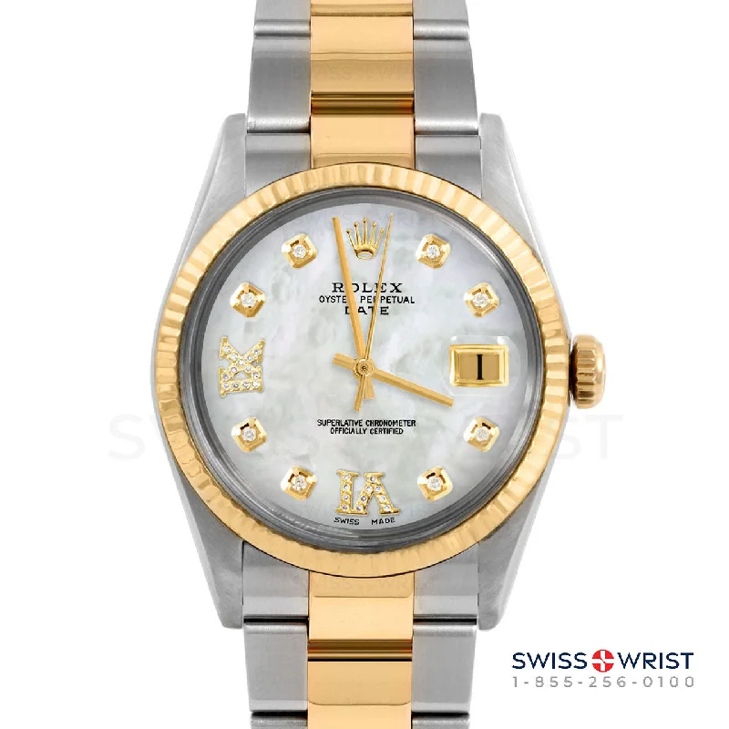 Rolex Date 34mm | 1500-TT-WMOP-8DR69-FLT-OYS