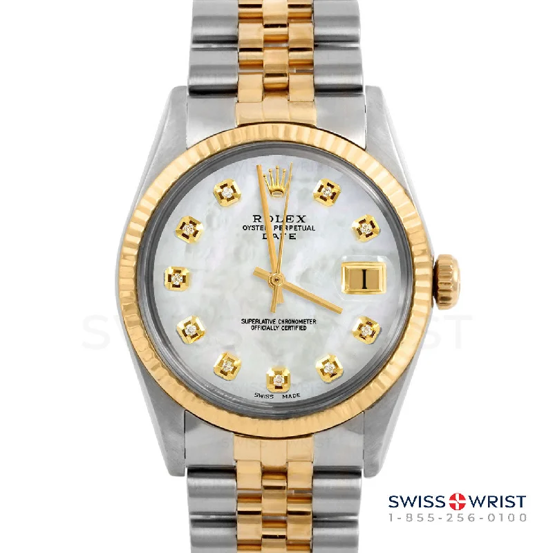 Rolex Date 34mm | 1500-TT-WMOP-DIA-AM-FLT-JBL