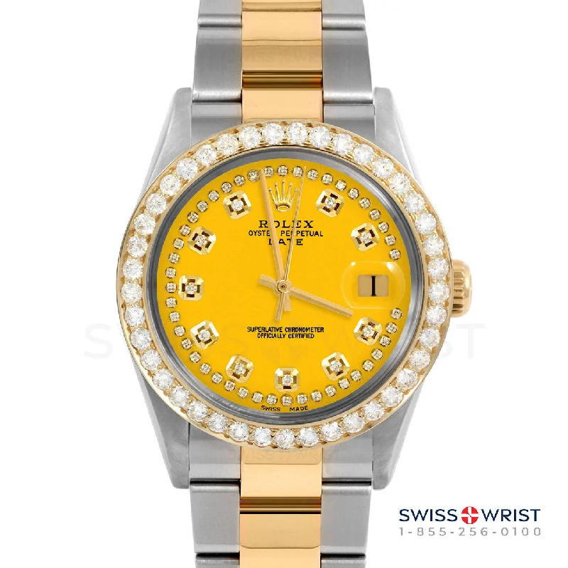 Rolex Date 34mm | 1500-TT-YLW-STRD-2CT-OYS