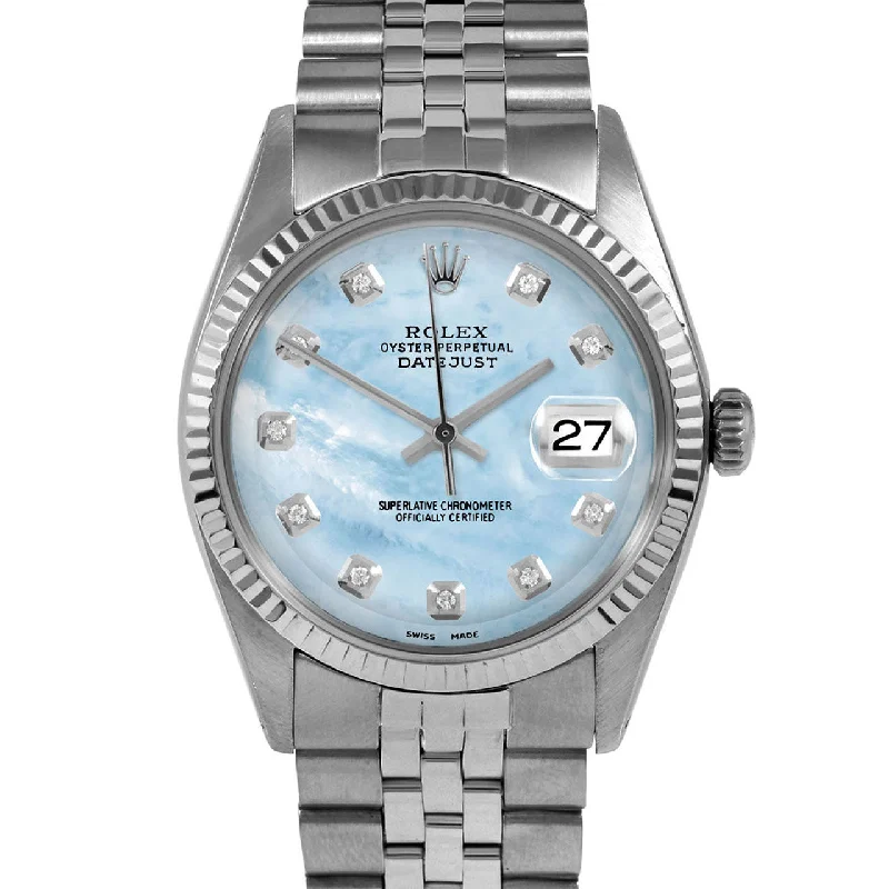 Rolex Datejust 36mm | 1601-SS-LBMOP-DIA-AM-FLT-JBL