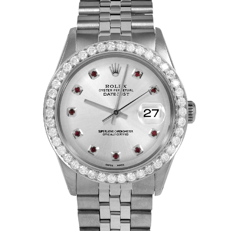 Rolex Datejust 36mm | 1601-SS-SLV-RBY-AM-25CT-JBL