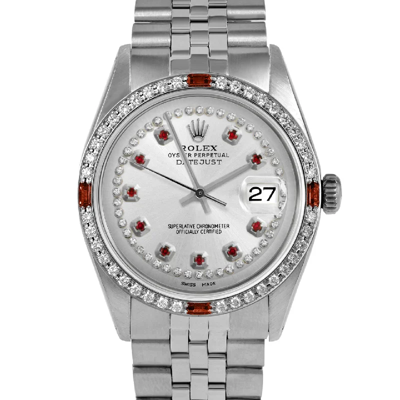 Rolex Datejust 36mm | 1601-SS-SLV-STRR-4RBY-JBL