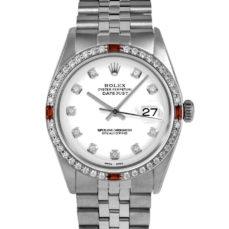 Rolex Datejust 36mm | 1601-SS-WHT-DIA-AM-4RBY-JBL