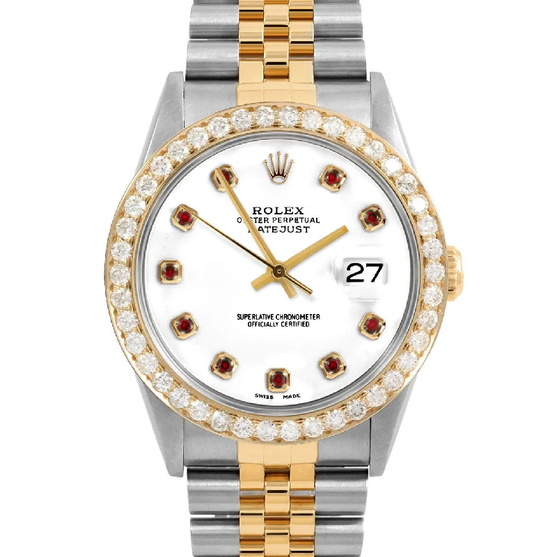 Rolex Datejust 36mm | 16233-WHT-RBY-AM-25CT-JBL