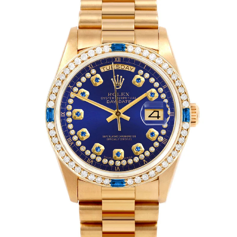 Rolex Day-Date 36mm | 18038-BLU-STRS-4SPH-PRS