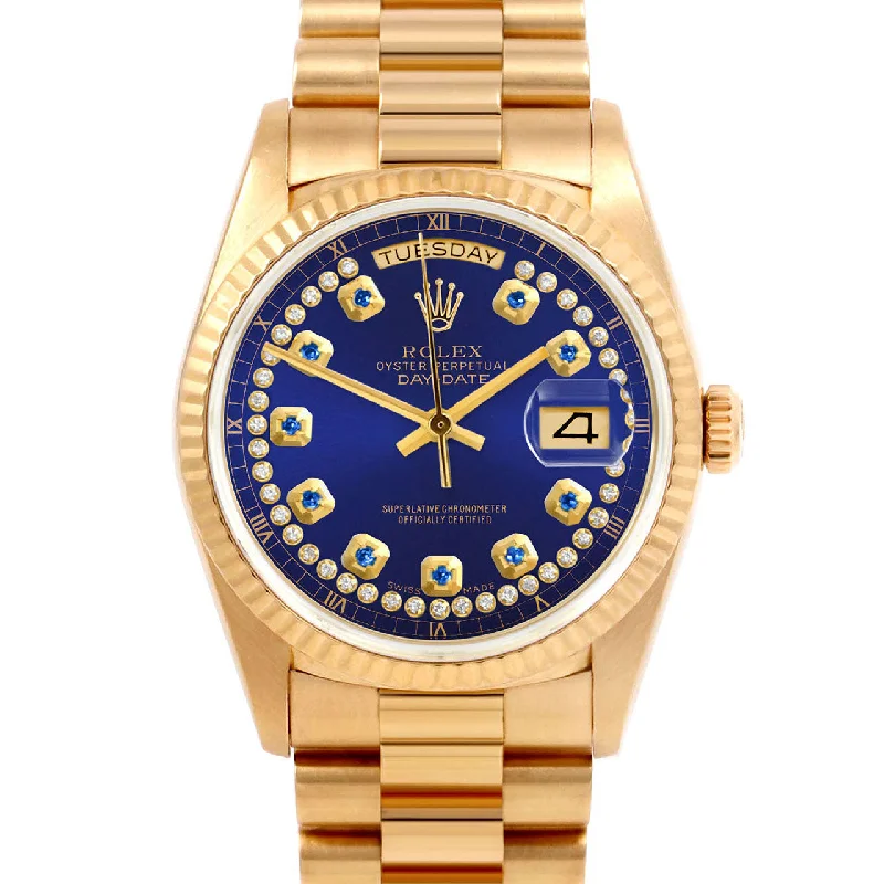 Rolex Day-Date 36mm | 18038-BLU-STRS-FLT-PRS