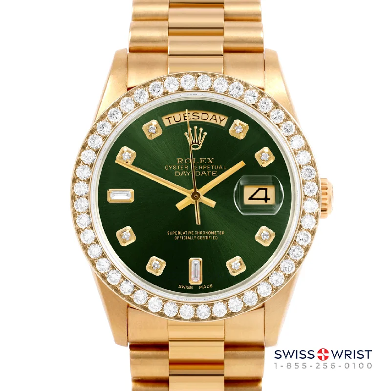 Rolex Day-Date 36mm | 18038-GRN-DIA-AM-25CT-PRS