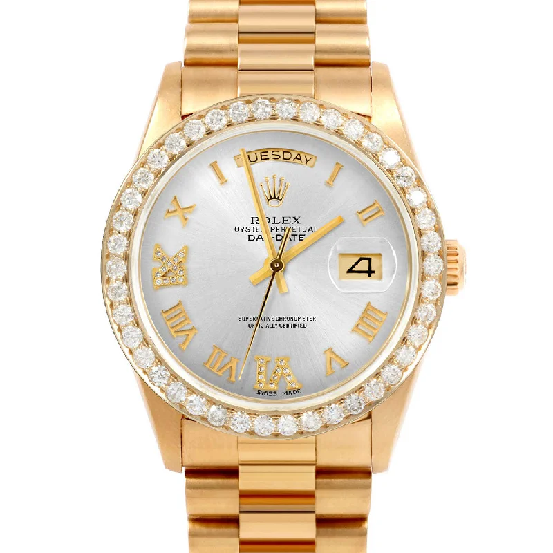 Rolex Day-Date 36mm | 18038-SLV-RDR69-25CT-PRS