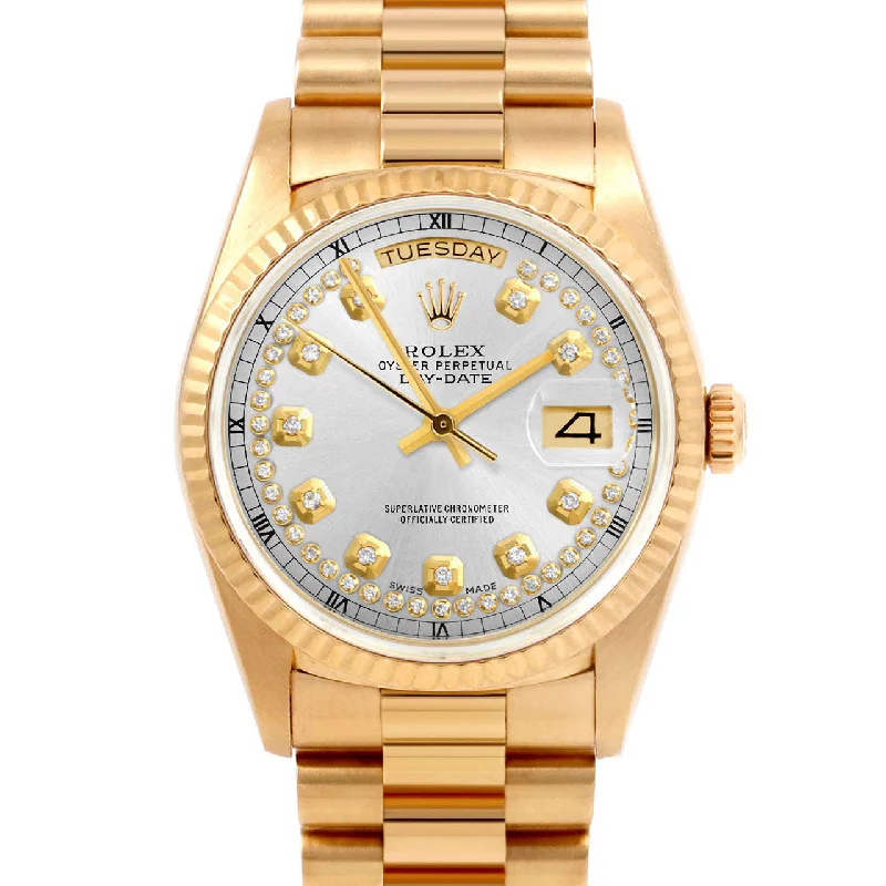 Rolex Day-Date 36mm | 18038-SLV-STRD-FLT-PRS