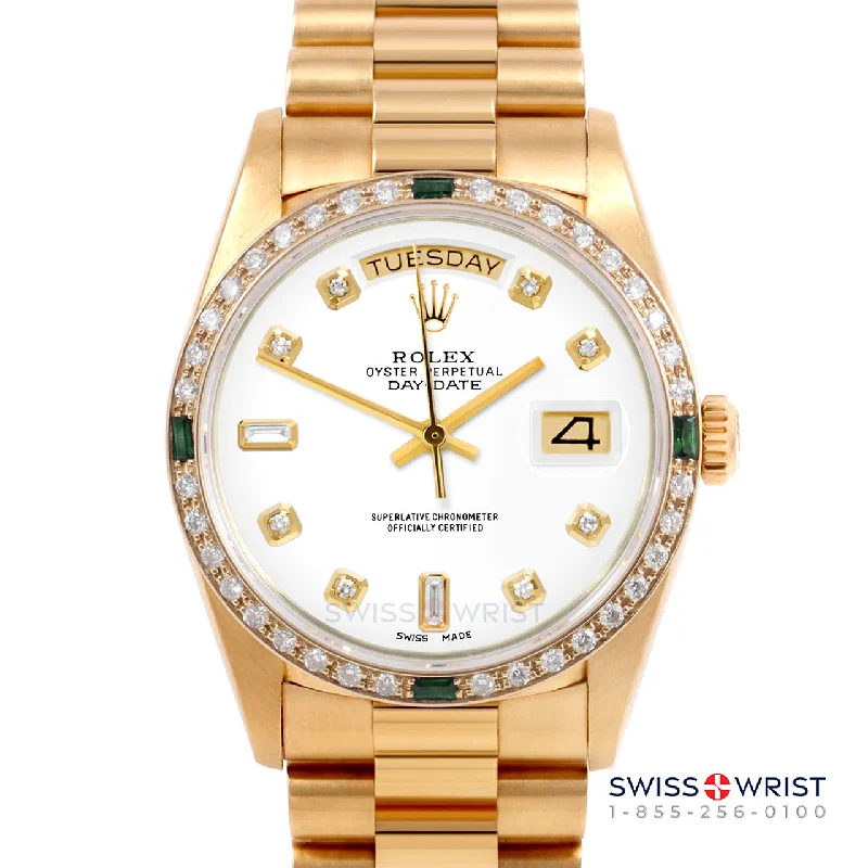 Rolex Day-Date 36mm | 18038-WHT-DIA-AM-4EMD-PRS