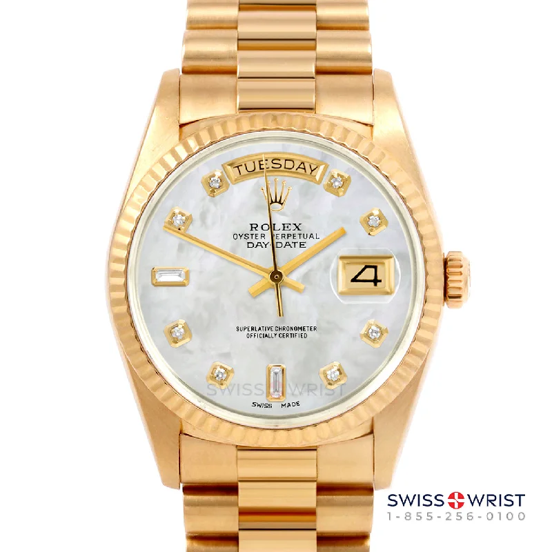 Rolex Day-Date 36mm | 18038-WMOP-DIA-AM-FLT-PRS