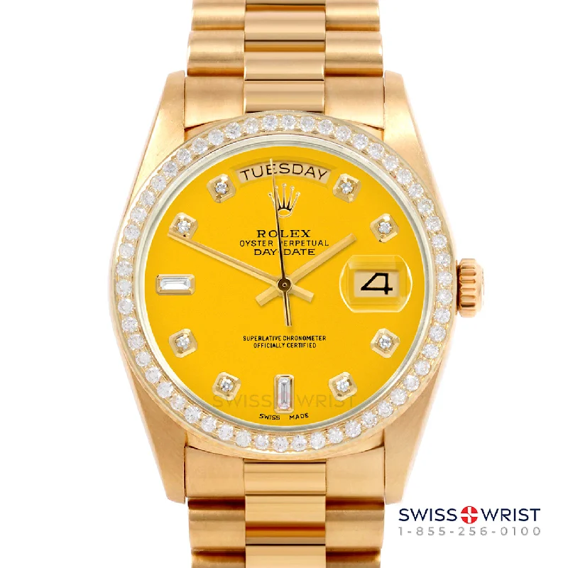 Rolex Day-Date 36mm | 18038-YLW-DIA-AM-BDS-PRS