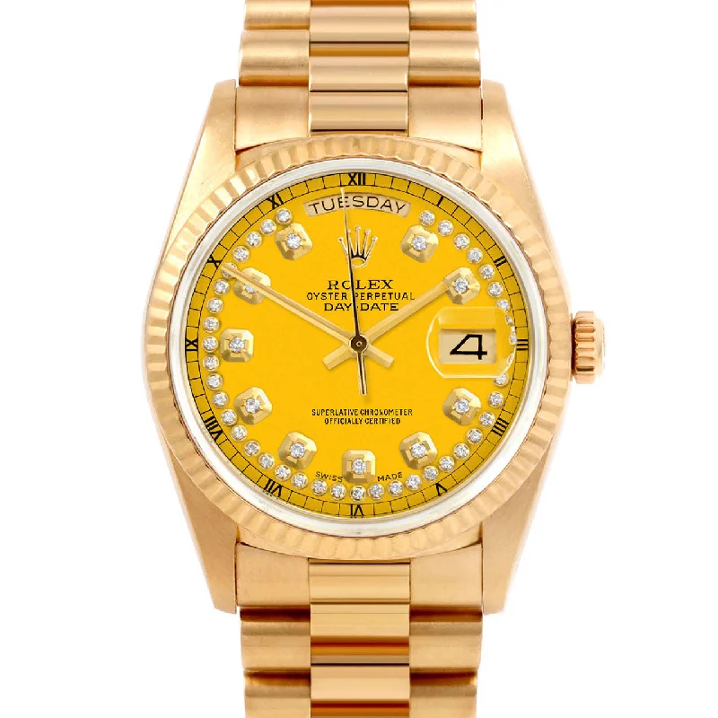 Rolex Day-Date 36mm | 18038-YLW-STRD-FLT-PRS