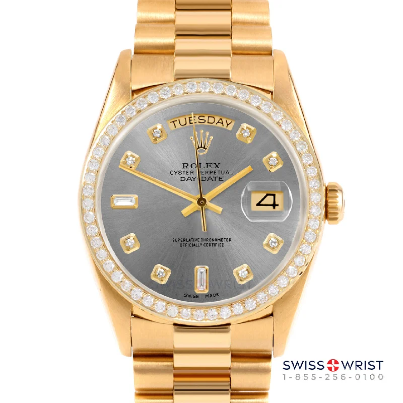 Rolex Day-Date 36mm | 18238-SLT-DIA-AM-BDS-PRS